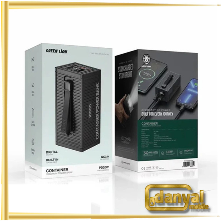 پاوربانک گرین لاین مدل GL-PX63 ظرفیت 50000 میلی آمپر با چراغ قوه