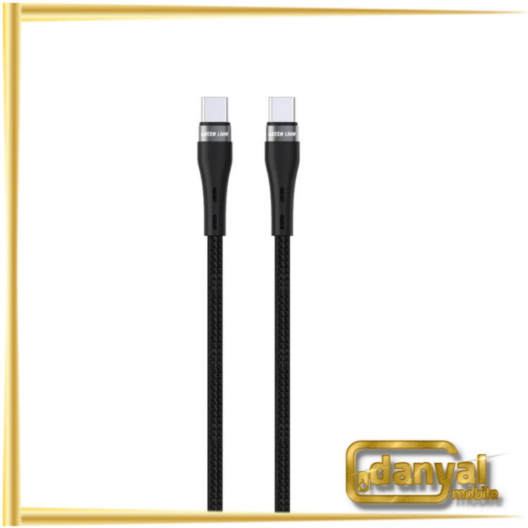 کابل شارژ تایپ سی گرین لاین مدل GNBRUSCTCBK طول 1 متر توان 60 وات
