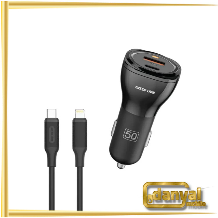 شارژر فندکی ماشین دو پورت 50W (PD 30W QC 20W) گرین لاین