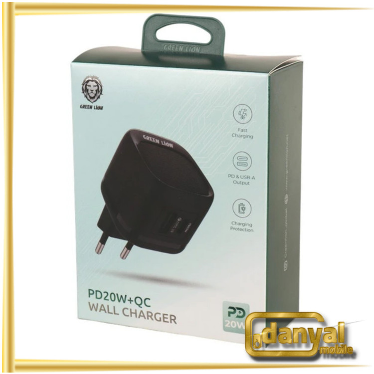 شارژر دیواری گرین مدل PD20W ظرفیت 20 وات دو پورت