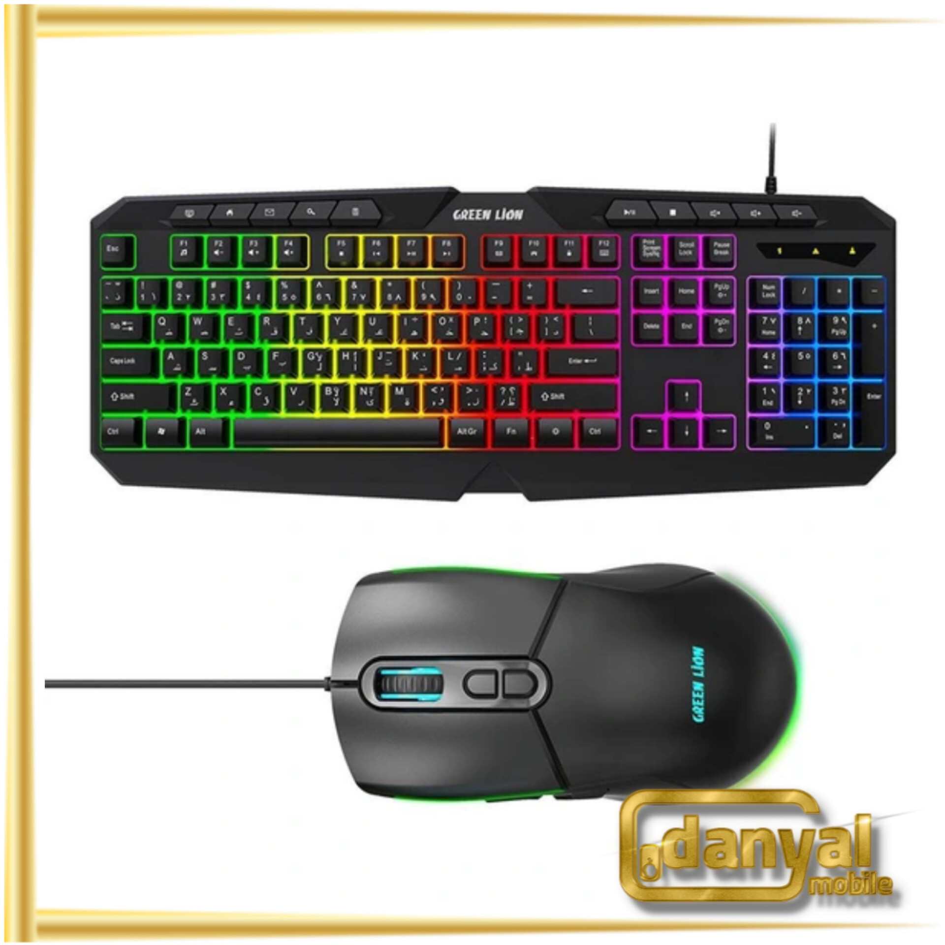 کیبورد و ماوس گیمینگ گرین لاین مدل GK-400 RGB