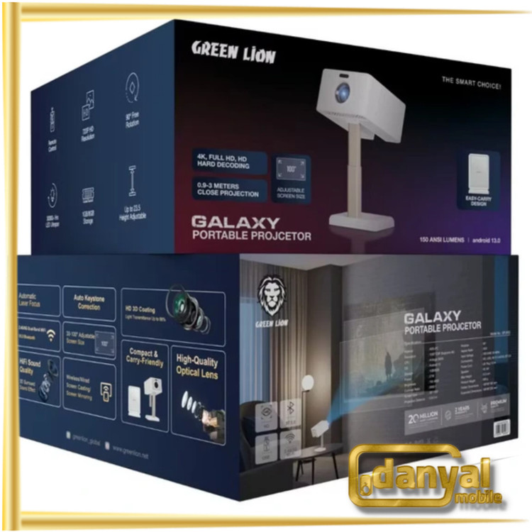 پروژکتور قابل حمل گرین لاین مدل GPJ4K5 کیفیت UHD