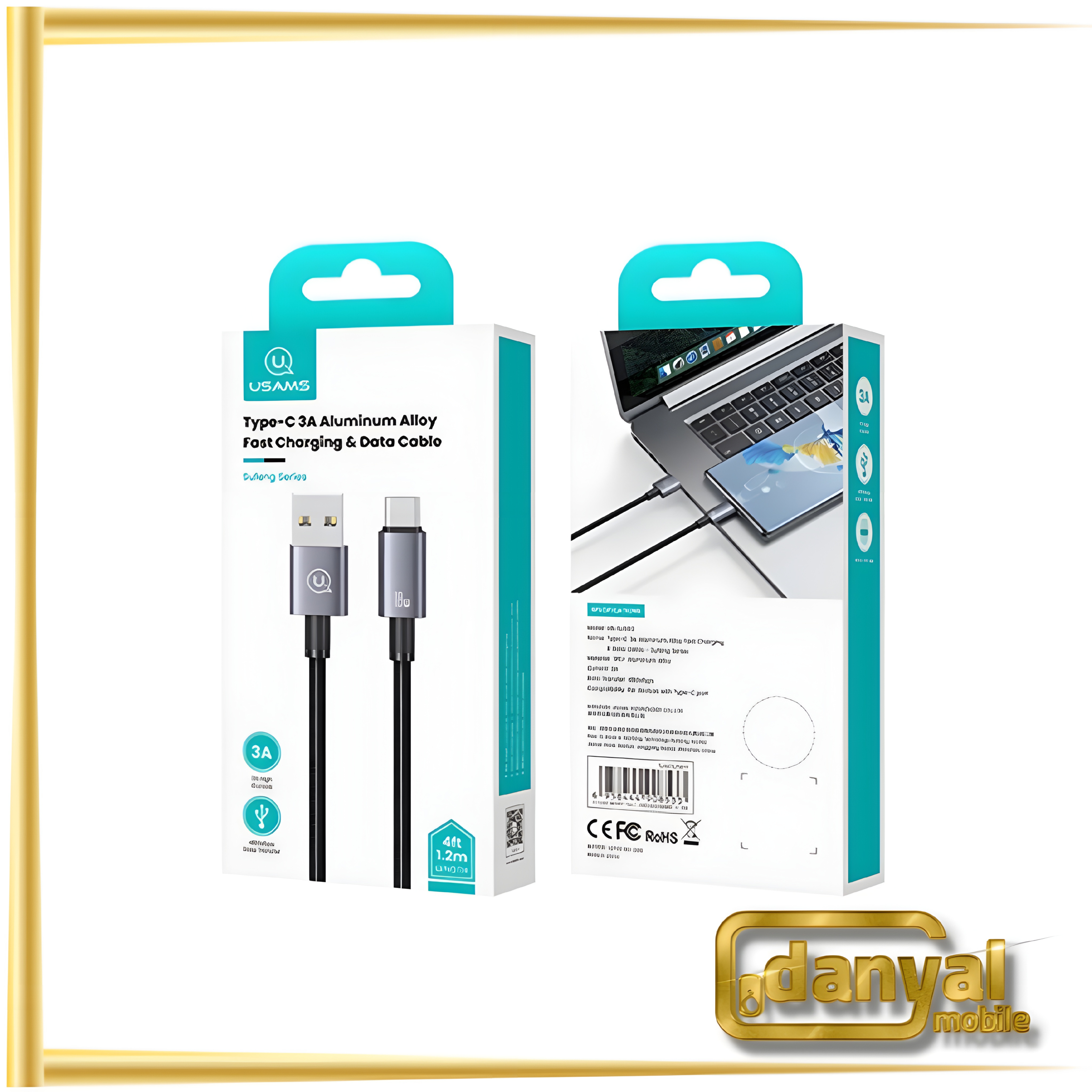 کابل 2متری USB-A به Type-C یوسمز US-SJ666
