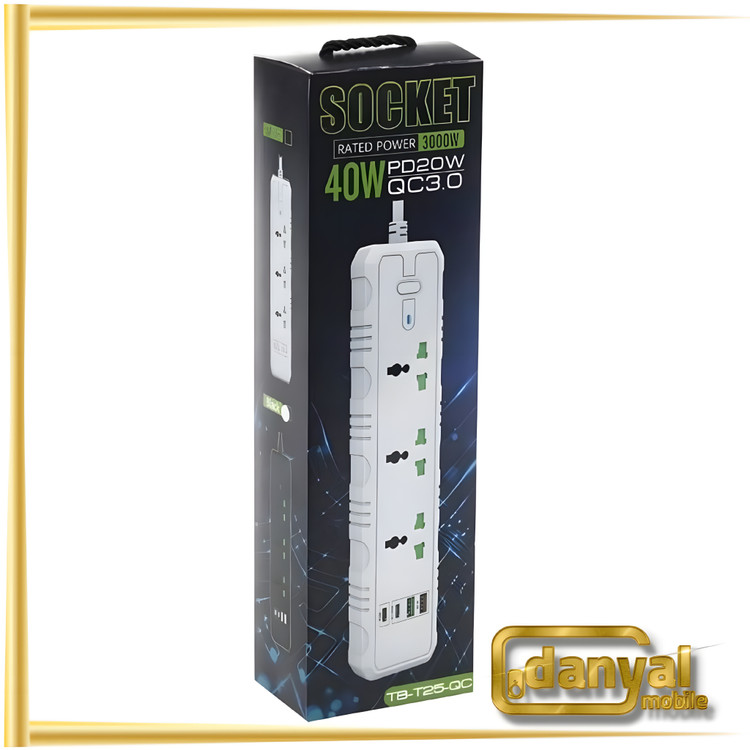 چندراهی برق کدPower SocketTB-T25-QC