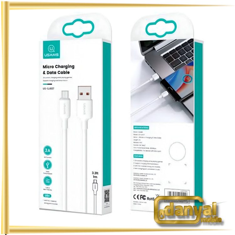 کابل شارژ سریع یو اس بی به میکرو یو اس بی یک متری یوسامز USAMS US-SJ607 Micro Charging