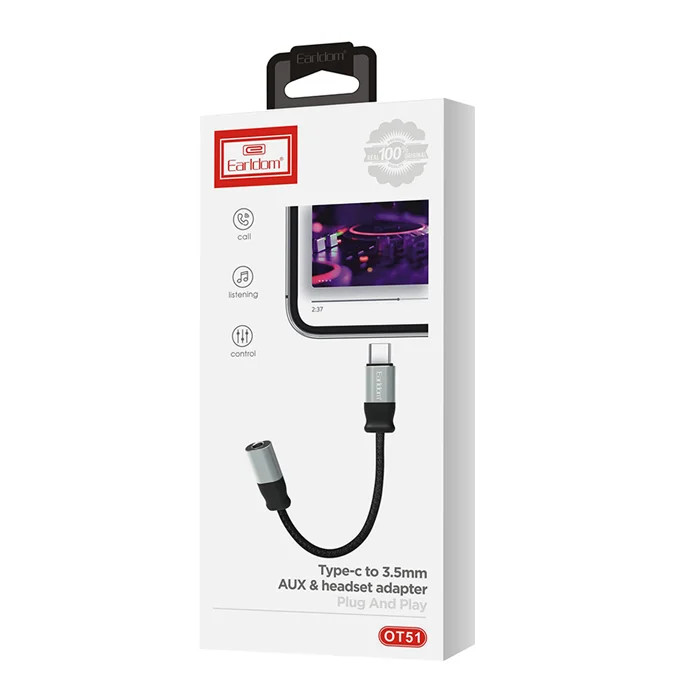کابل تبدیل Earldom ET-OT51 Type-C To 3.5mm Audio