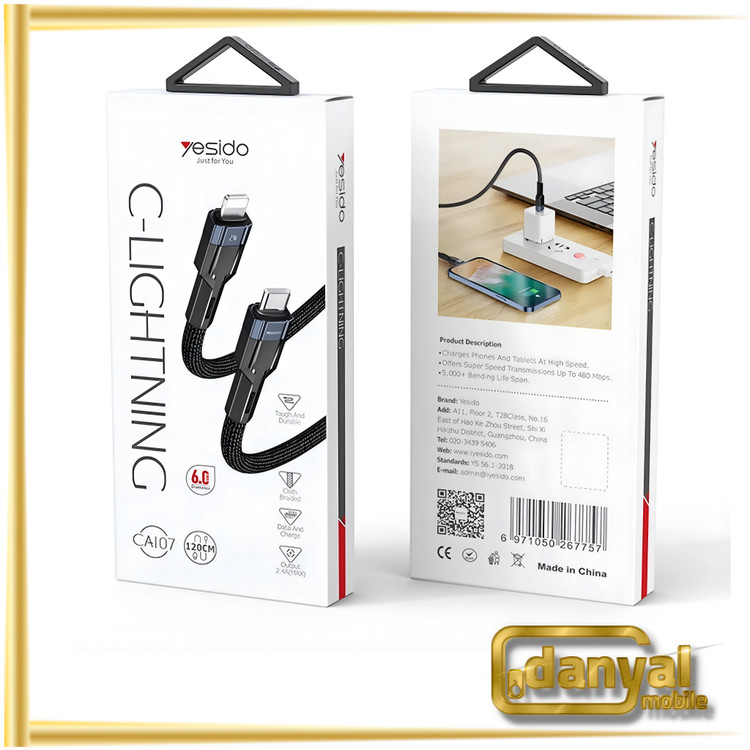 کابل تایپ C به لایتنینگ Yesido مدل CA107