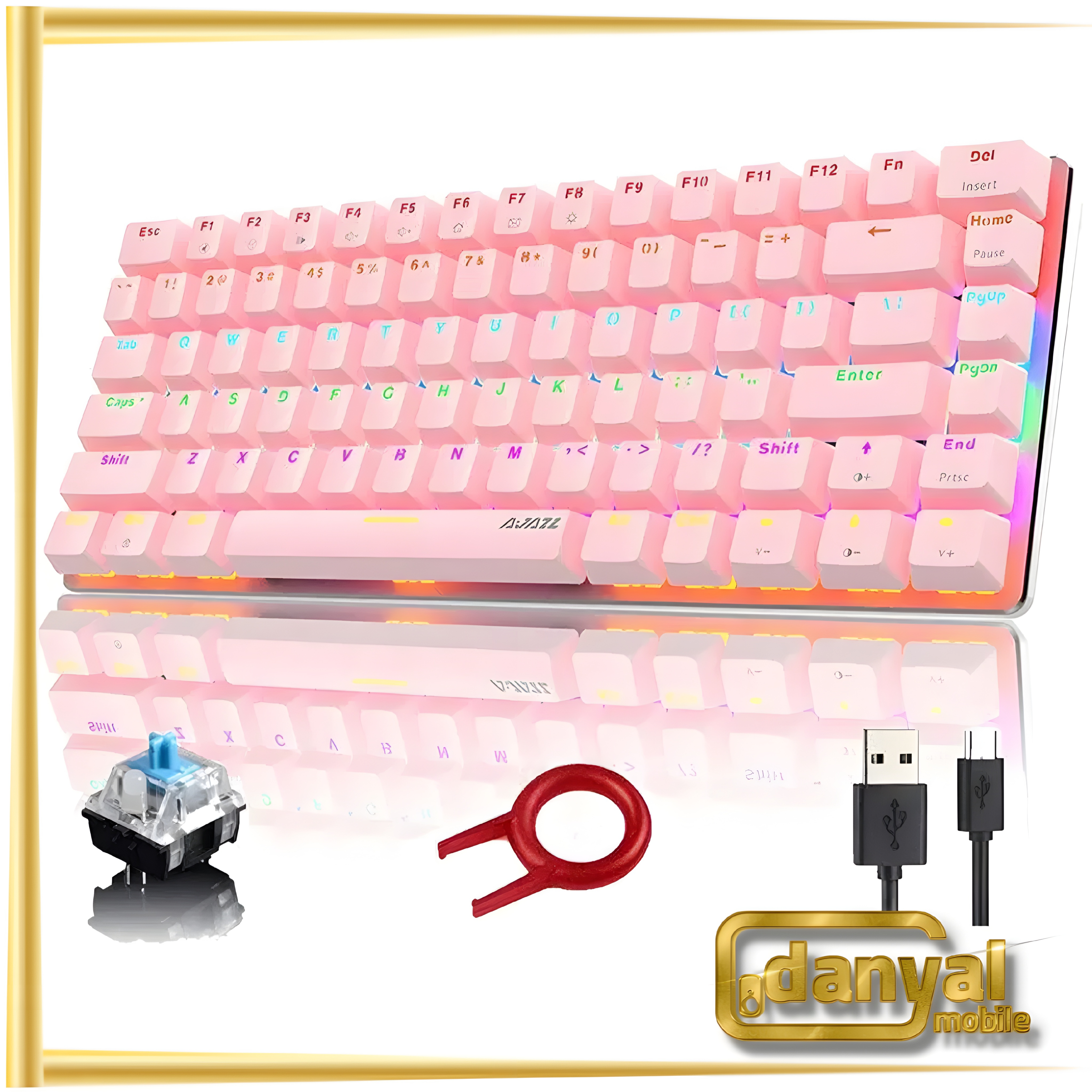 کیبورد گیمینگ آجز AK33 با سیم 82 کلید RGB