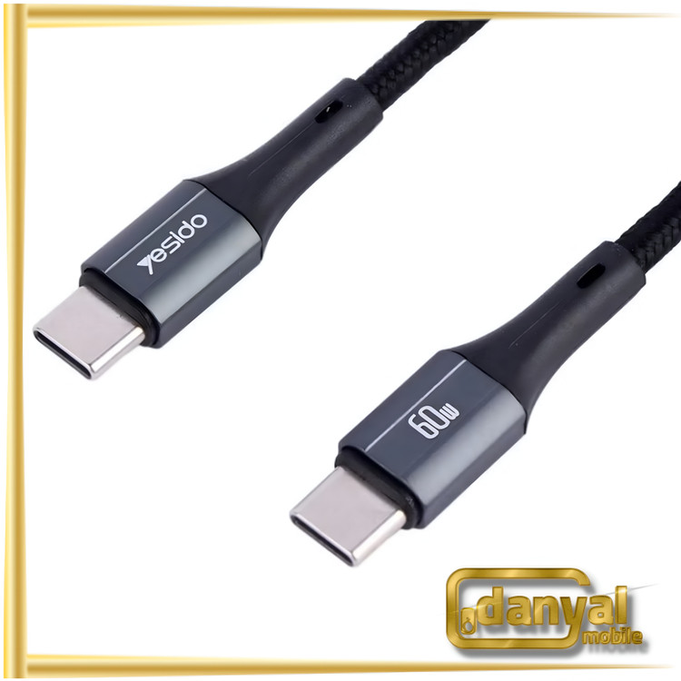 کابل تبدیل فست شارژ Yesido CA96 Type-C To Type-C PD 60W 1.2m