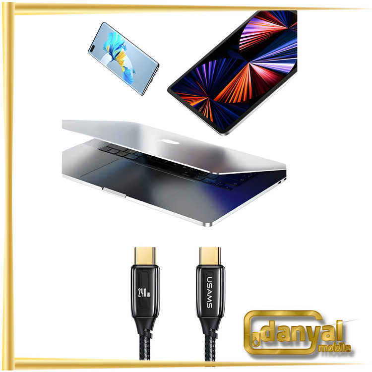 کابل تبدیل فست شارژ Usams US-SJ581 Type-C To Type-C 5A PD3.1 240W 2m
