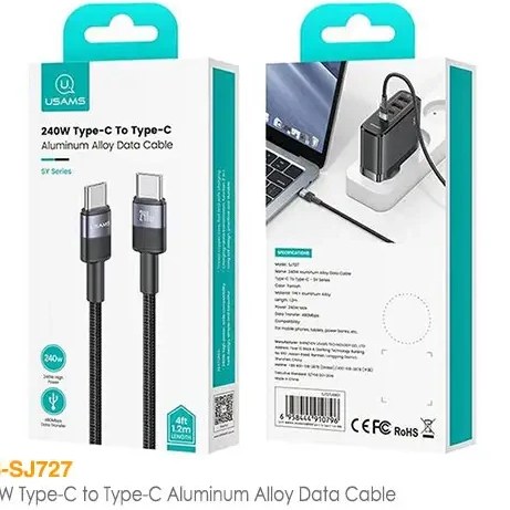 کابل تبدیل Type-C به Type-C یوسمز مدل SJ727 طول 1.2 متر
