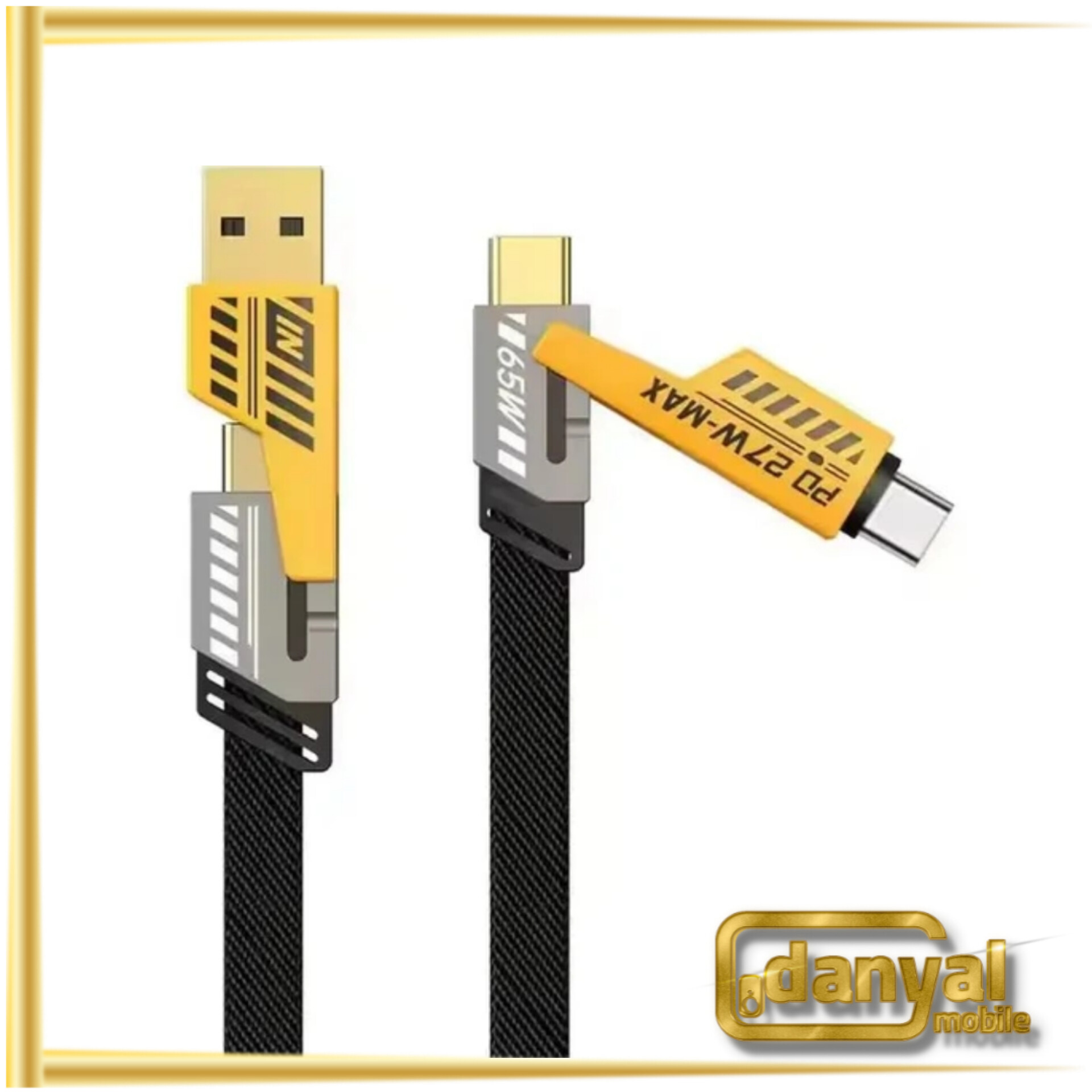 کابل شارژ سریع ۴ کاره گرین لاین مدل GN2IN2BRCBK طول ۱.۲ متر