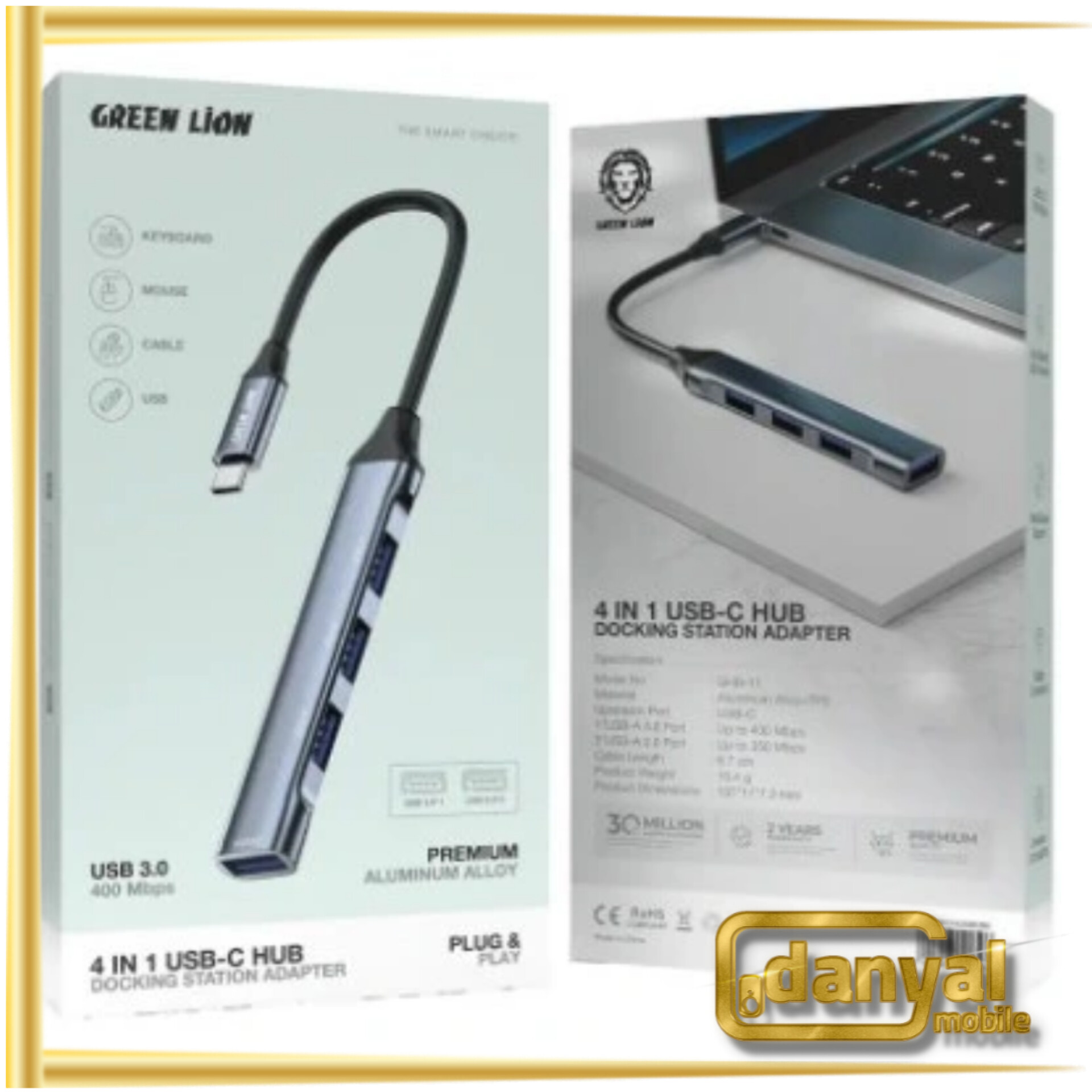 هاب 4 پورت USB-C گرین لاین مدل Docking Station Adapter
